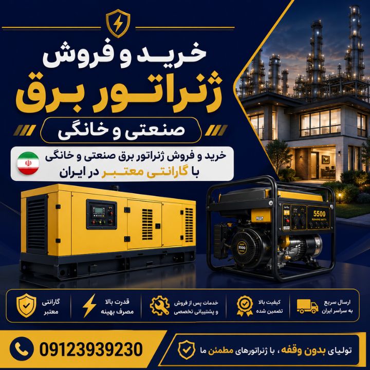 09123939230 خرید و فروش ژنراتور برق صنعتی و خانگی