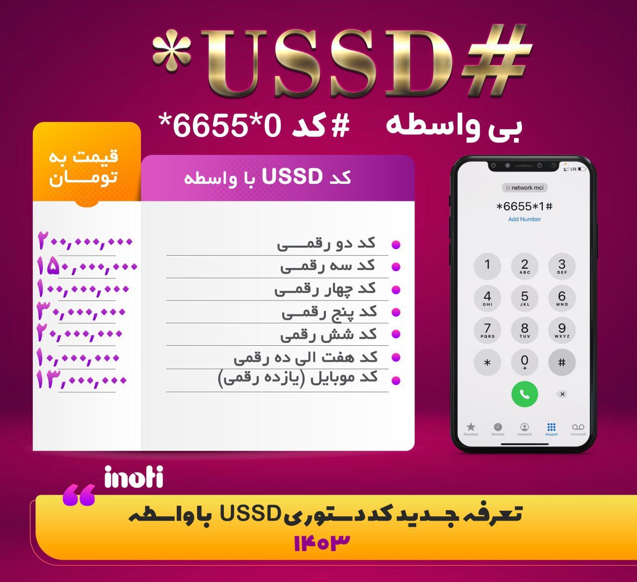 کد دستوری بی واسطه USSD