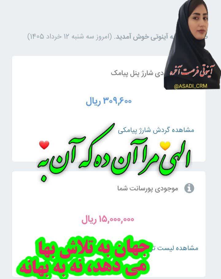نمونه درآمدها و پورسانت ها