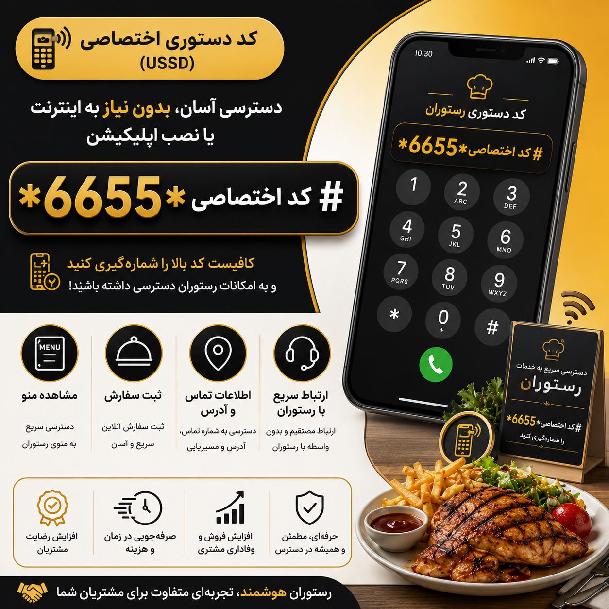 معرفی کد دستوری برای رستوران 