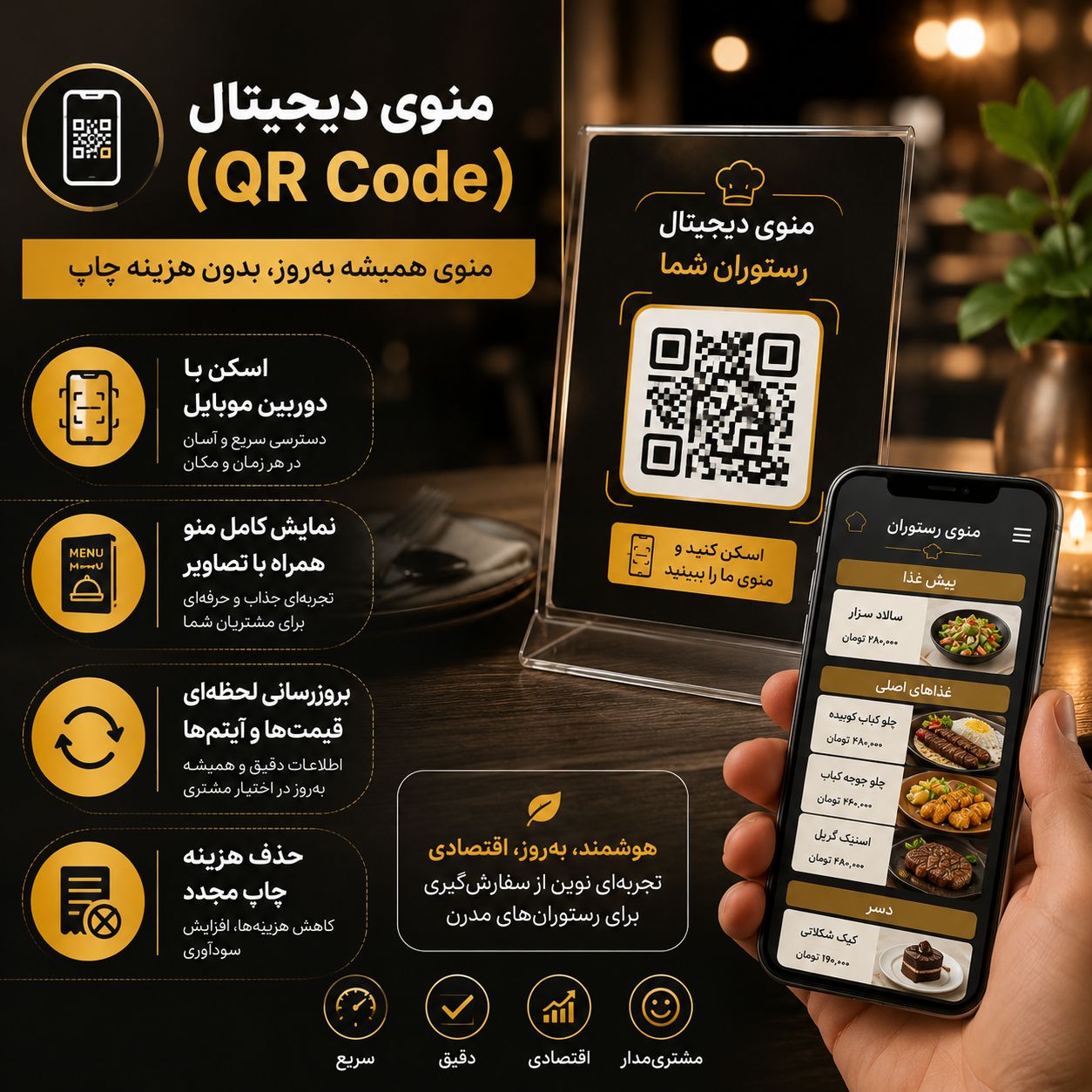 معرفی کد دستوری برای رستوران 