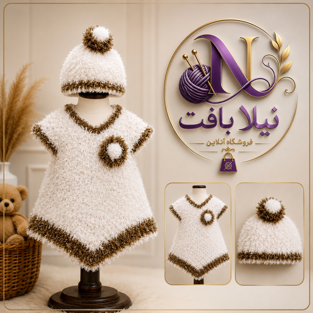 ست دست‌بافت نوزادی تینا