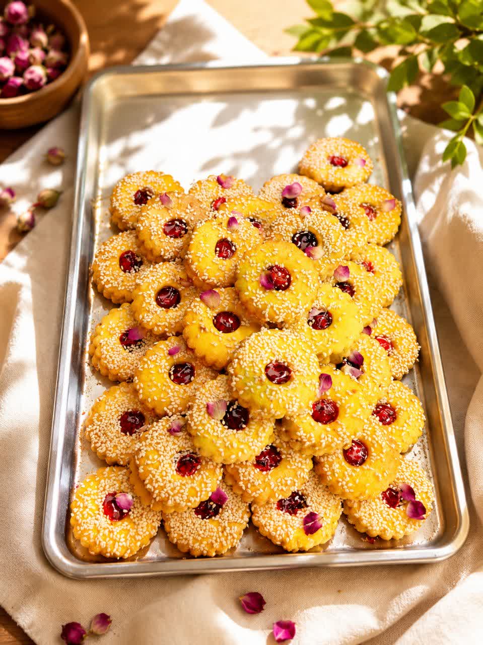 شیرینی مربائی مغز دار 