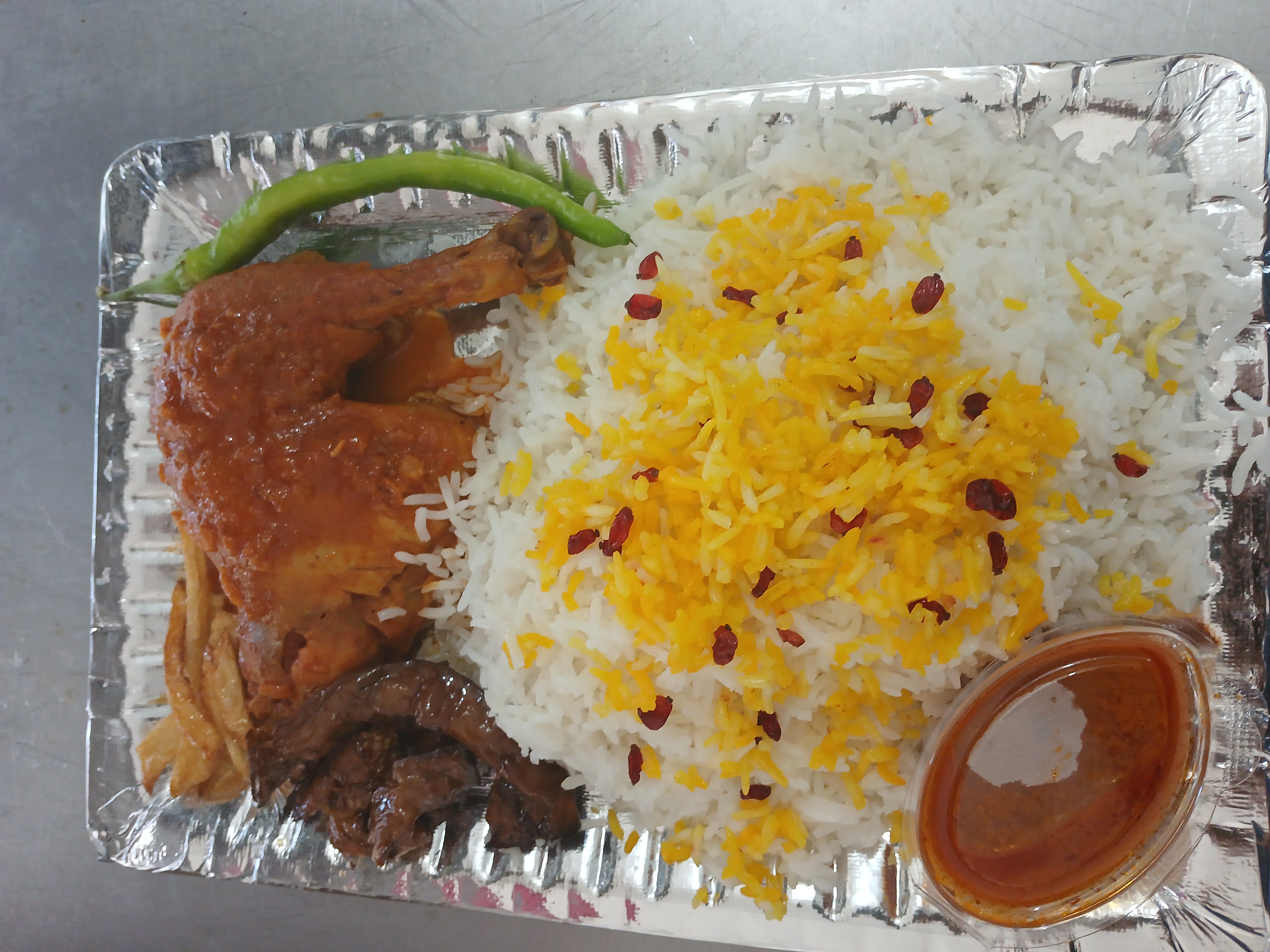 چلو مرغ ران 