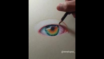 نقاشی چشم با مداد