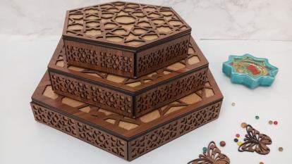 جعبه شش ضلعی آجیل و شکلات