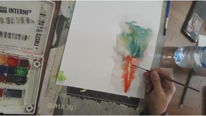 آبرنگ. هویج نارنجی
