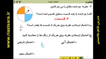 تدریس ریاضی خانم ملاحسنی پایه هفتم صفحه 122