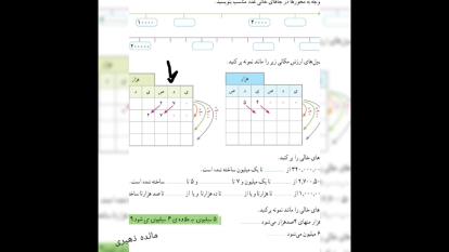 ریاضی ششم. مرور فصل اول سال گذشته. بخش اول. مائده ذهیری