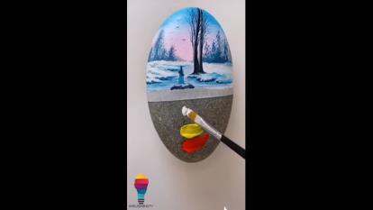 نقاشی خیلی خوشگل و جالب و زیبا روی سنگ