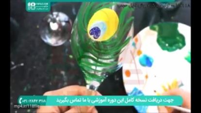 نقاشی خلاقانه روی لیوان شیشه‌ای