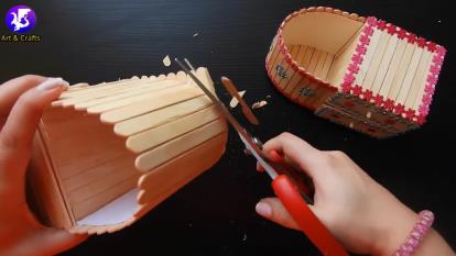 آموزش ساخت قفسه آرایش با چوب بستنی