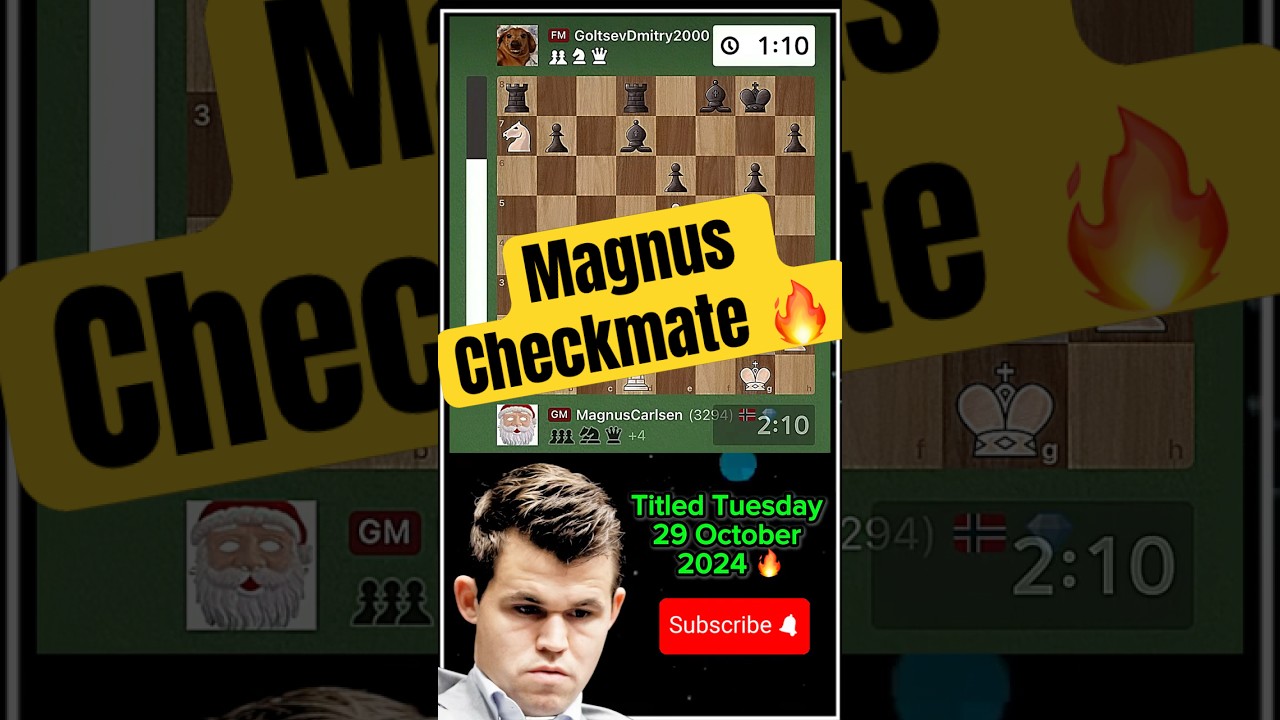 پوستر Magnus Carlsen Plays at Titled Tuesday 🤯🔥 chess...