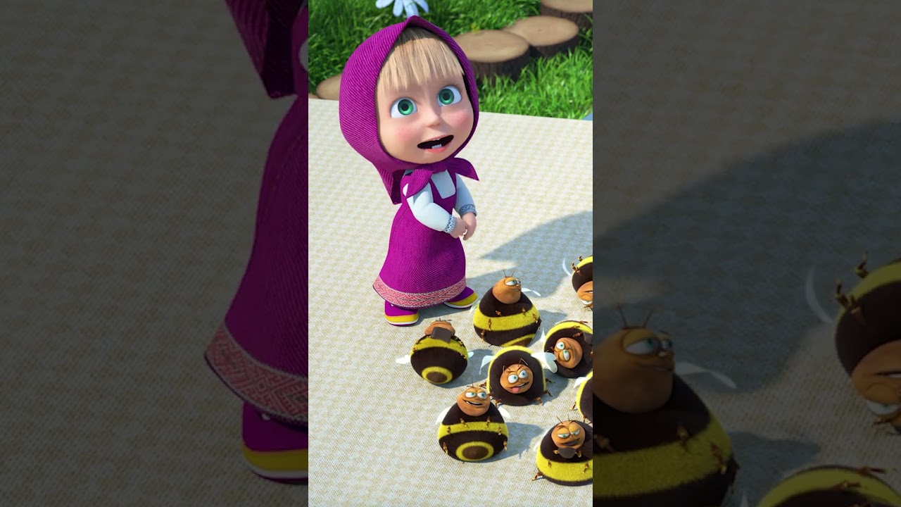 پوستر Bees, wont you burst? 🐝🍫 Wellbeeing MashaAndTheBear...
