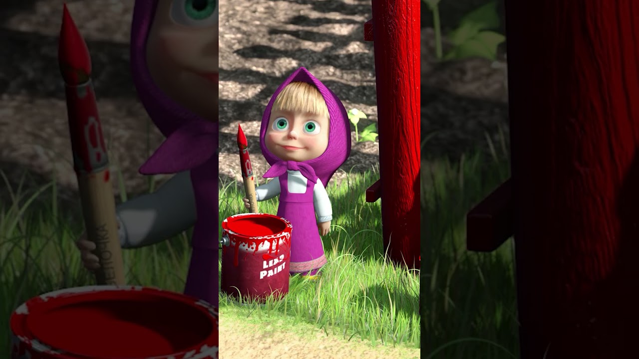 پوستر Red, orange or green? 🔴🟠🟢 LittleCousin MashaAndTheBear...