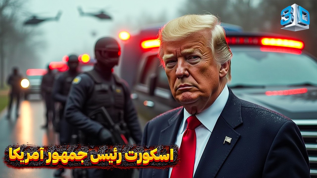 پوستر اسکورت شگفت‌انگیز رئیس جمهور آمریکا - شبیه سازی سه بعدی