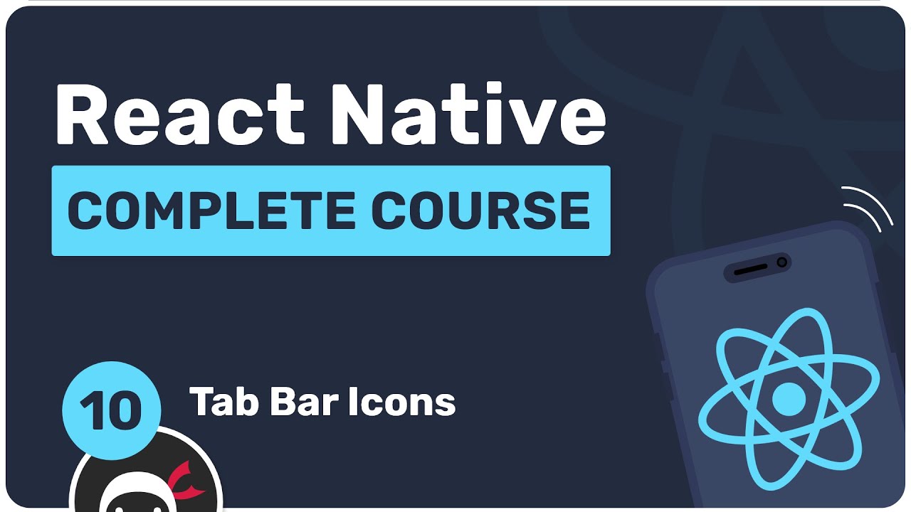 پوستر آموزش کامل React Native 10 - آیکون‌های نوار تب