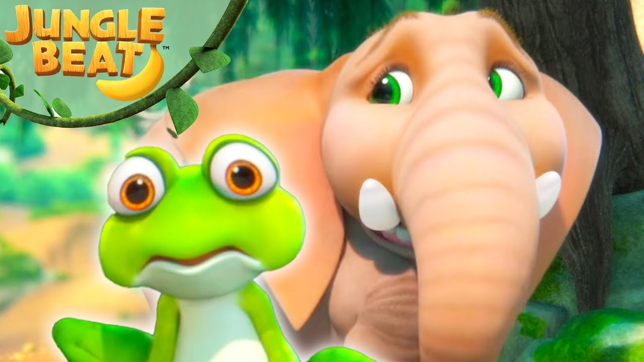 پوستر Scared Elephant and scared Frog Jungle Beat Munki Trunk...