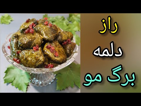 پوستر آموزش دلمه برگ مو با سرکه و بدون گوشت ,آموزش آشپزی...