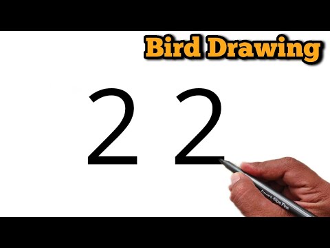 پوستر نقاشی زیبای پرنده از شماره ۲۲ طراحی آسان پرنده نقاشی اعداد