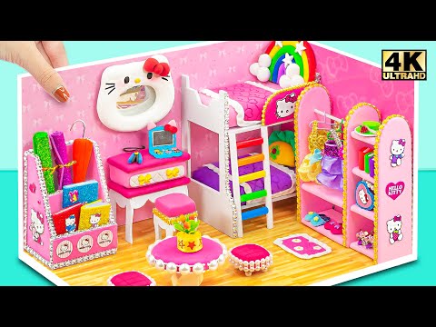 پوستر راهنمای ساخت اتاق خواب پینک هلو کیتی با بهترین تخت‌خواب دو...