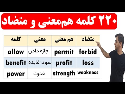 پوستر کاربردی ترین کلمات زبان انگلیسی همراه با مترادف و متضادهای...
