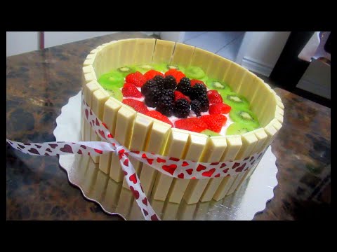 پوستر طرز تهیه کیک کیت کت با میوه