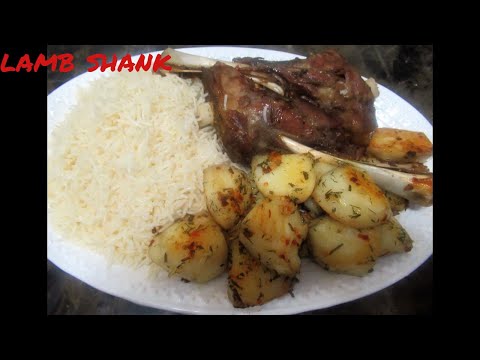 پوستر Lamb shank recipe with roasted potatoes Afghan Lamb...