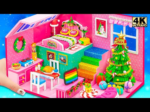 پوستر ساخت خانه کوچک صورتی و تزیین درخت کریسمس به روش آسان