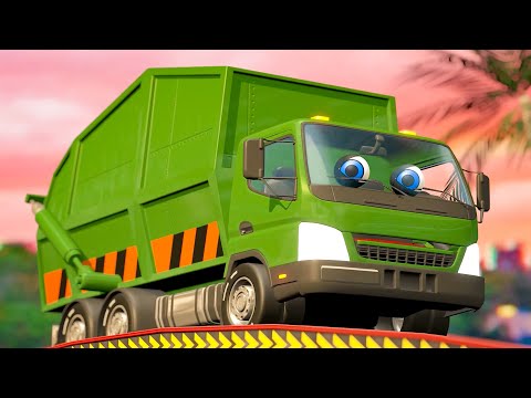 پوستر موزیک و ترانه کامیون زباله با چرخ‌هایش