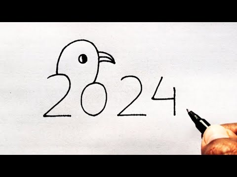 پوستر نقاشی زوج معشوقه‌ها از شماره 2024 طراحی آسان پرندگان عشق