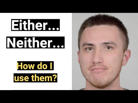 پوستر راهنمای استفاده از EITHER و NEITHER - نکات انگلیسی