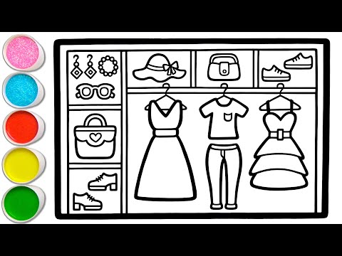 پوستر نقاشی و رنگ آمیزی کمد اتاق خواب برای کودکان و نوزادان آموزش...