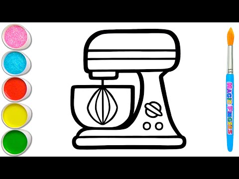 پوستر نقاشی و رنگ‌آمیزی میکسر تستی برای کودکان و نوزادان نقاشی...