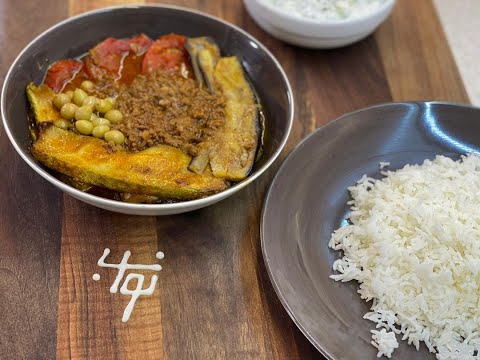 پوستر خورشت کدو بادمجان بورانی بادمجان سنندج با نواب - eggplant...