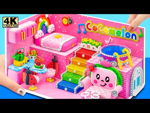 پوستر ساخت خانه دو طبقه Cocomelon با اتاق خواب، آشپزخانه، استخر...