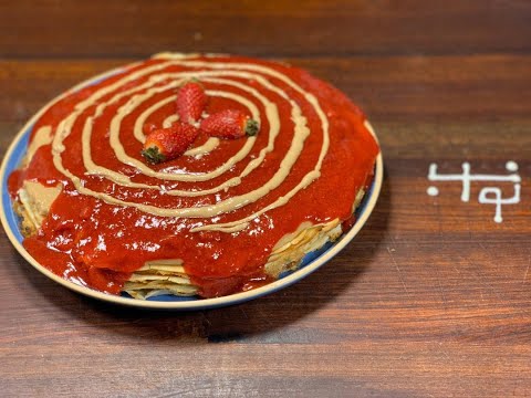 پوستر کره بادوم‌زمینی - مارمالاد توت‌فرنگی - کرپ to make peanut...