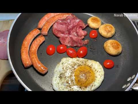 پوستر صبحانه انگلیسی و خوراک لوبیا با نواب - british breakfast...