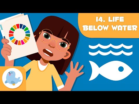 پوستر زندگی زیر آب 🌊 SDG 14 🐚 اهداف توسعه پایدار برای کودکان