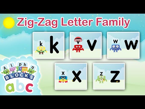 پوستر officialalphablocks - Zig-Zag Letter Family Learn How to...