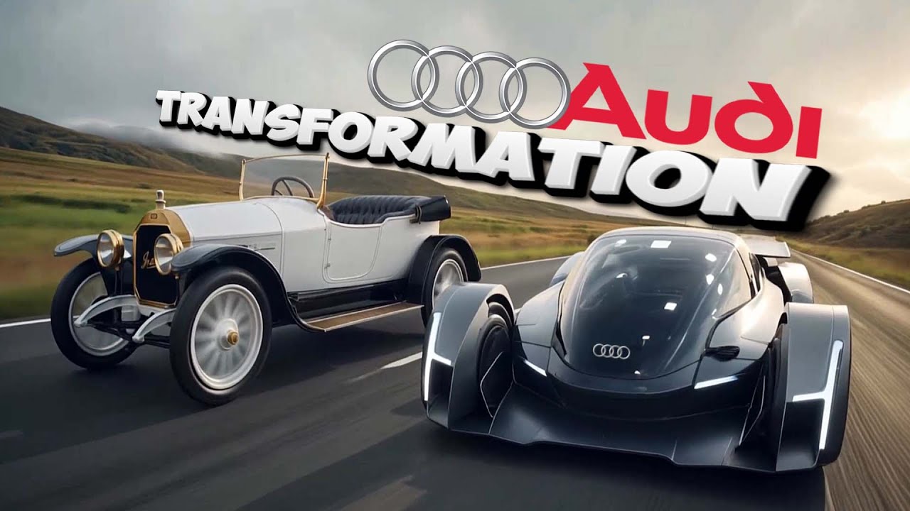 پوستر Audi Car Transformation 1910–2035 Evolution in 3 Minutes