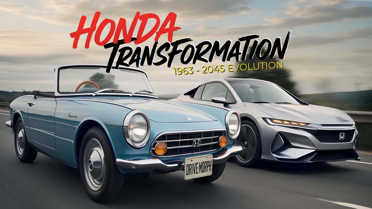 پوستر Honda Car Transformation 1963–2045 Evolution in 3 Minutes