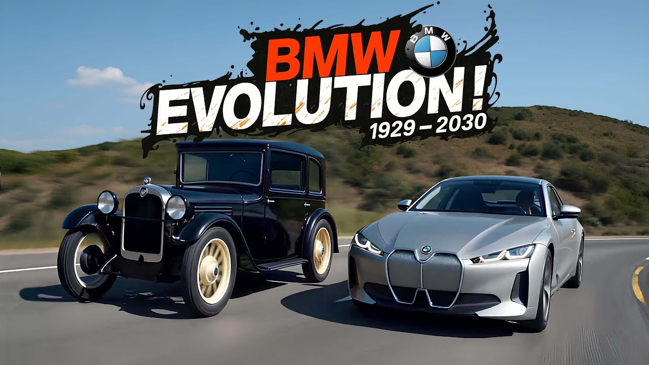 پوستر BMW Car Evolution 1929 to 2030 100 Years of Transformation...