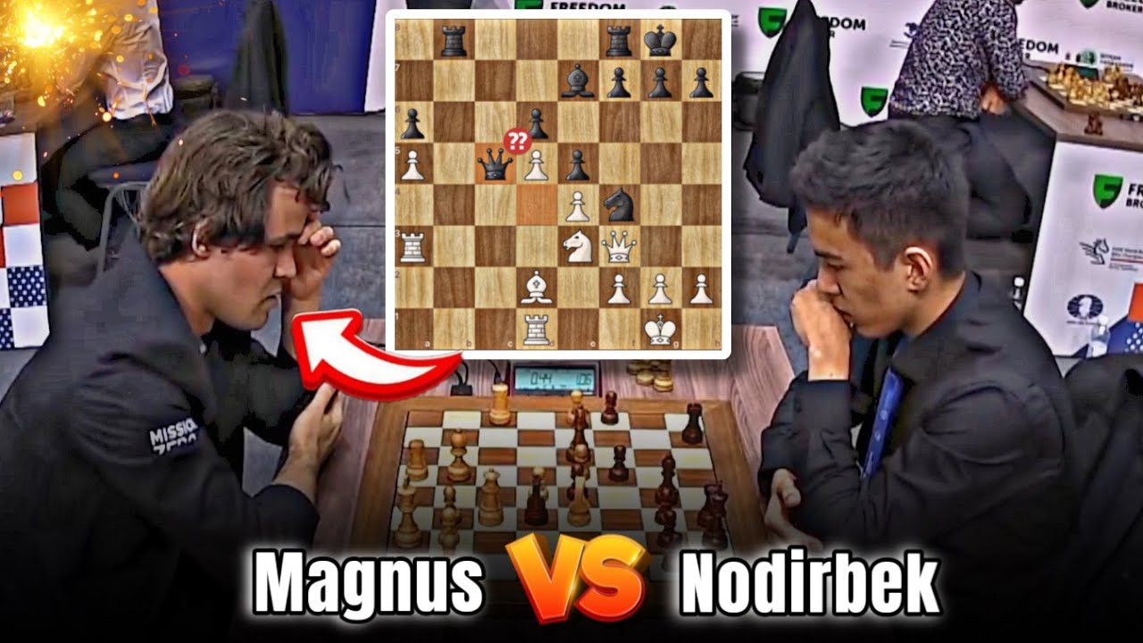 پوستر Magnus Carlsen vs. Abdusattorov Step by Step, Move by...