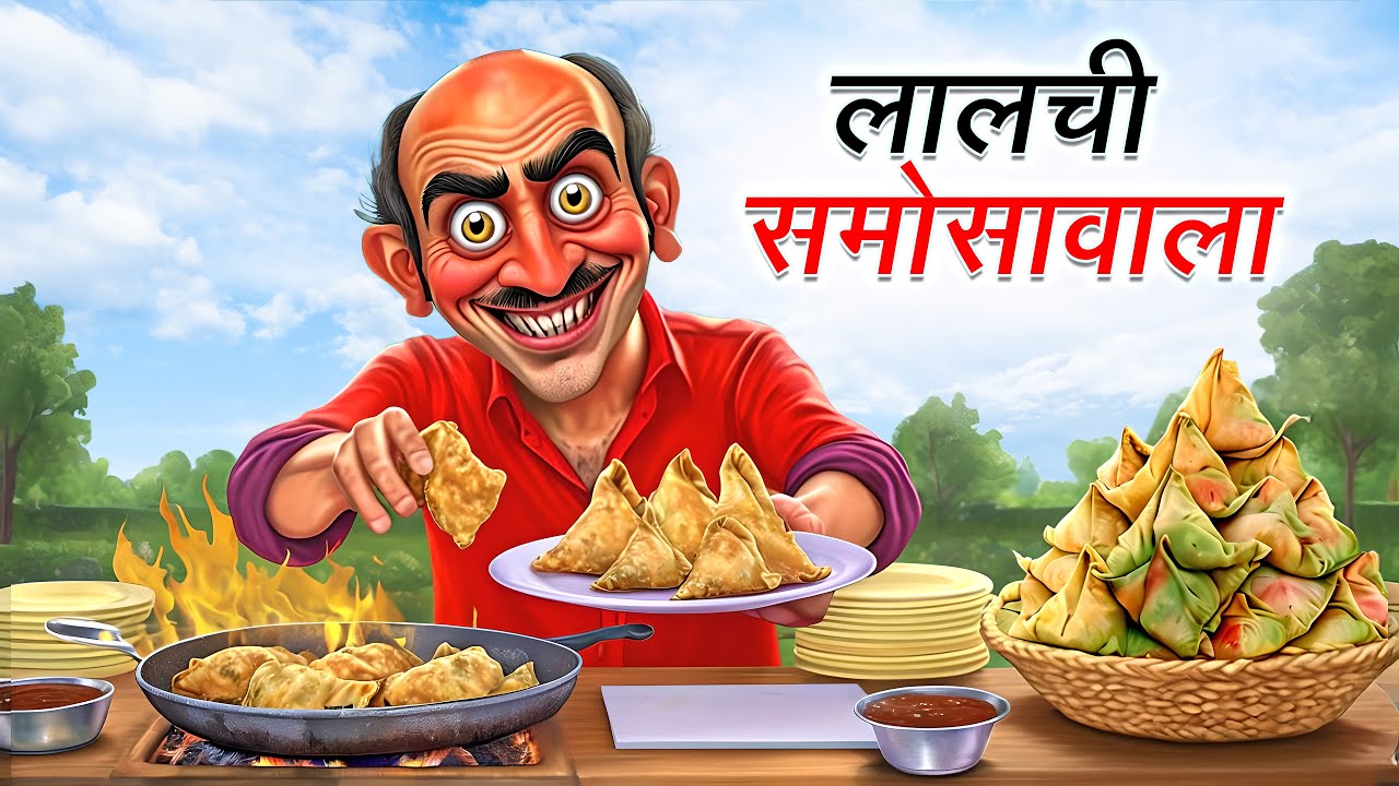 پوستر लालची समोसेवाला LALCHI SAMOSEWALA HINDI KAHANIYA HINDI...