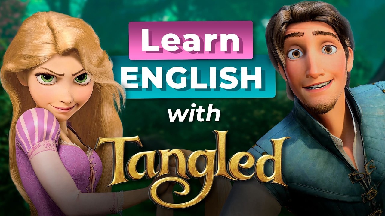 پوستر Learn English with TANGLED — Rapunzel Heals Flynn