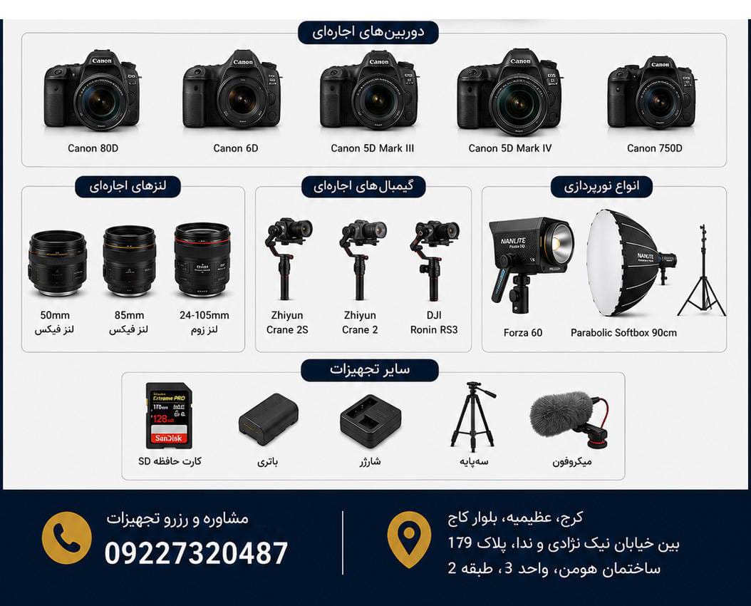 اجاره دوربین عکاسی در کرج