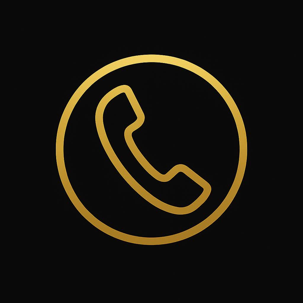 آیکون تماس مشکی طلایی