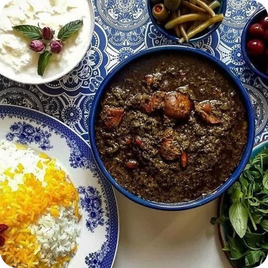 چلو خورشت سبزی