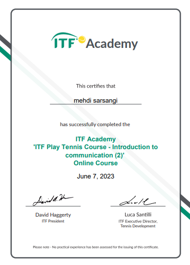 مربی حرفه ای تنیس درکرج